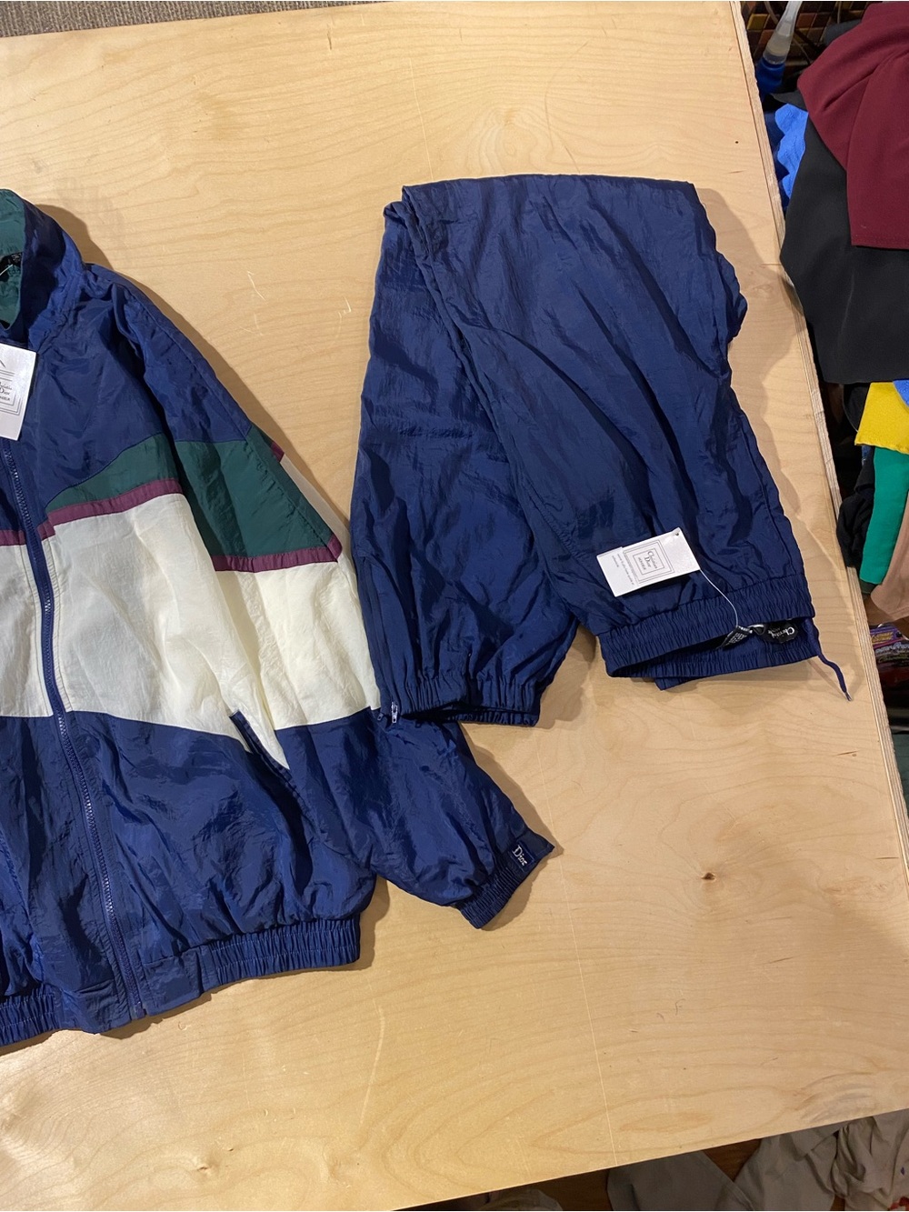 Christian Dior Navy, White & Green Colorblock Track Suit Large (SX) - Picture 7 of 13
